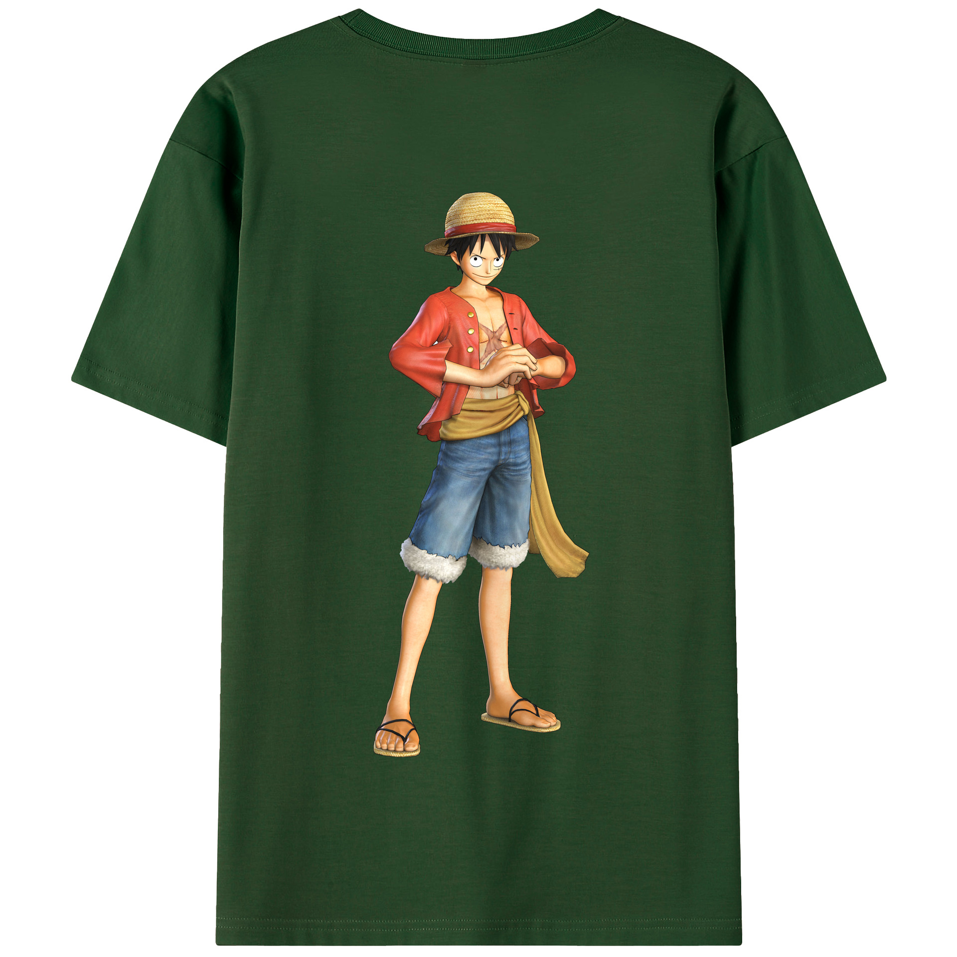 ワンピース モンキー・D・ルフィ ONE PIECE Monkey D. Luffy 綿100％半袖Tシャツ（背面プリント）